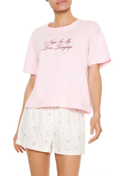 Naps Yazılı Pijama Tişört