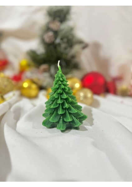 Dekoratif Hediyelik Çam Ağacı ve Geyik Mum Soywax Yeşil Yılbaşı Hediye Pine Tree Candle modelleri