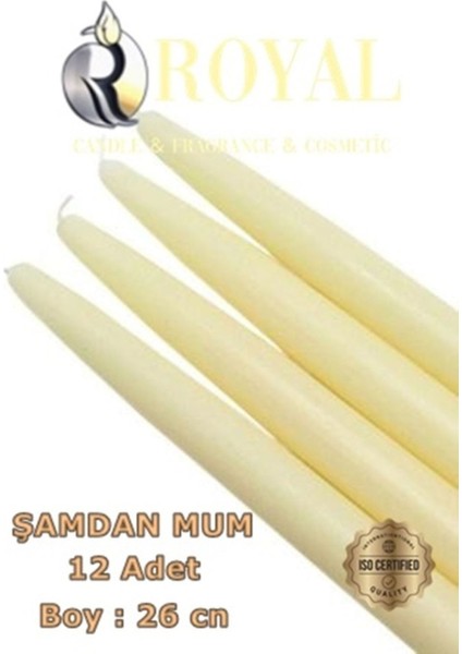 Beyaz Şamdan Mum 12'li Paket – Zarif Dekoratif Aydınlatma ve Şık Ortamlar fiyatları