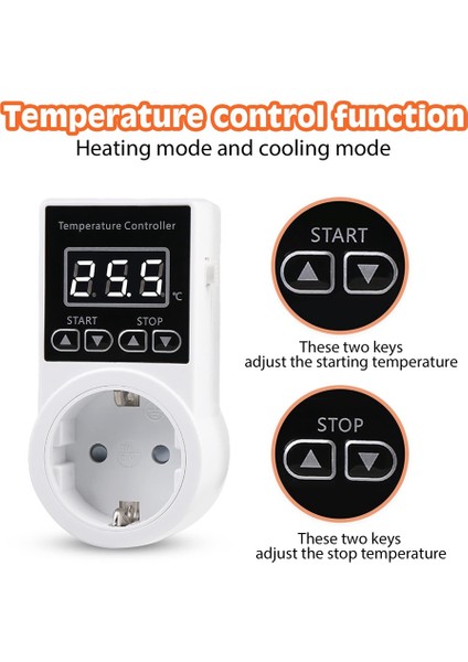 1 Adet Sensörlü Termostat Soketi Sıcaklık Anahtarı Ab Fişi (Yurt Dışından) indirimleri