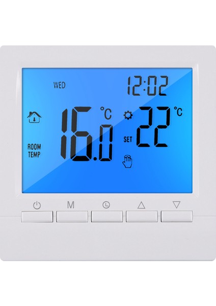 Ev Isıtma Için Programlanabilir Dijital Termostat 3A Mavi Arka Işık (Yurt Dışından)