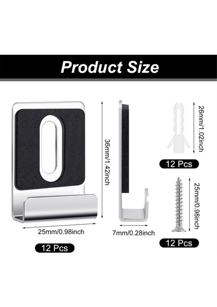 12 Adet Metal Ayna Klips Tutucu Seti Vida ile Ayna Asma Klipsleri (Yurt Dışından) modelleri