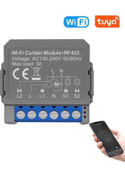 Tuya Akıllı Wifi Perde Anahtarı Perde Anahtarı RF433 (Yurt Dışından)