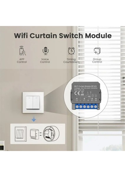Tuya Akıllı Wifi Perde Anahtarı Perde Anahtarı RF433 (Yurt Dışından)
