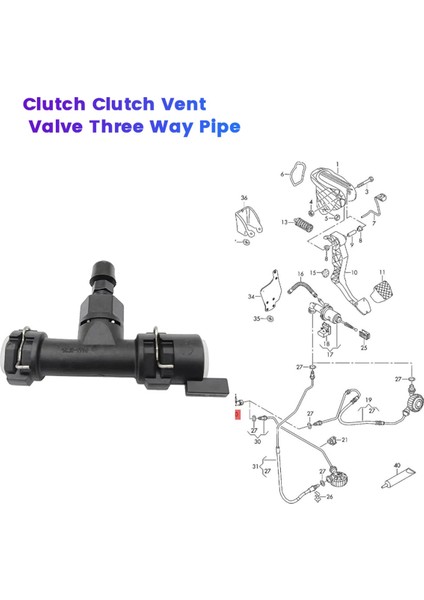 Araba Debriyaj Havalandırma Vanası Üç Yollu Boru 1J0721468E A3 Için (Yurt Dışından)