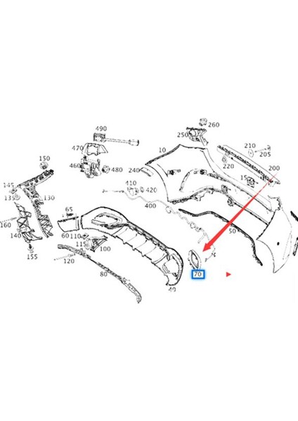 Araba Sol Arka Egzoz Borusu Trim Kapağı 2058852221 (Yurt Dışından)