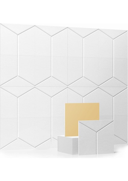 12 Paket Ses Geçirmez Paneller, Y Şeklinde Kendinden Yapışkanlı Akustik Duvar Panelleri (Yurt Dışından)