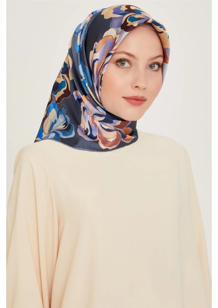 Çiçek Twill Ipek Eşarp 9234D02 (T) - 34