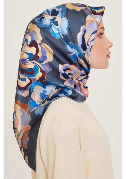 Çiçek Twill Ipek Eşarp 9234D02 (T) - 34