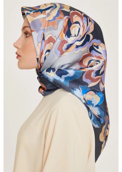 Çiçek Twill Ipek Eşarp 9234D02 (T) - 34