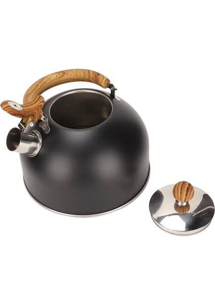 Düdüklü Çaydanlık Ahşap Iskandinav Su Isıtıcı Islık Çalan Çaydanlık Kettle Demlik Çay Potu 2 Litre