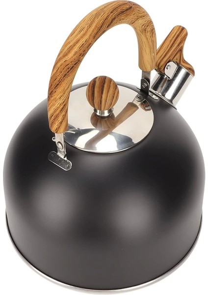 Düdüklü Çaydanlık Ahşap Iskandinav Su Isıtıcı Islık Çalan Çaydanlık Kettle Demlik Çay Potu 2 Litre