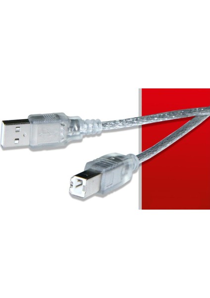 Usb 2.0 Printer Kablosu 5 Metre - Şeffaf