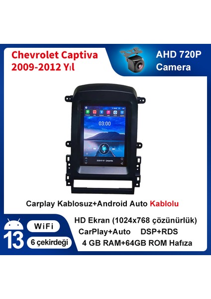 Chevrolet Captiva 2009-2012 Yıl Uyumlu 9,7 Inç Tesla 4 GB Ram 64 GB Hafıza Multimedya Carplay Navigasyon