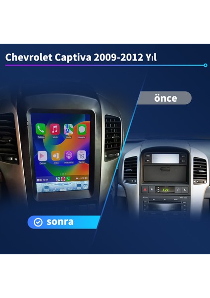 Chevrolet Captiva 2009-2012 Yıl Uyumlu 9,7 Inç Tesla 4 GB Ram 64 GB Hafıza Multimedya Carplay Navigasyon fiyatları