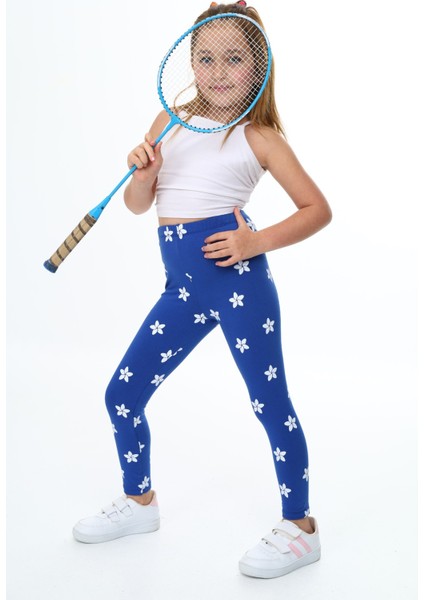 Kız Çocuk Çiçek Baskılı Tayt