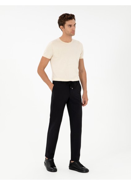 Erkek Siyah Slim Fit Kumaş Pantolon 50305035-VR046 modelleri