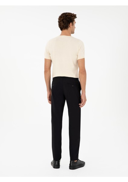 Erkek Siyah Slim Fit Kumaş Pantolon 50305035-VR046 fırsatları