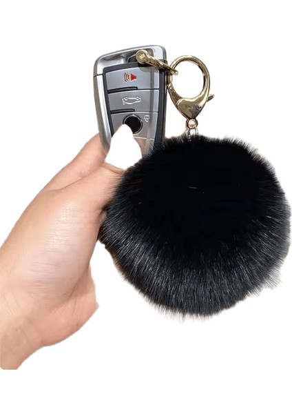 Tüylü Ponpon Anahtarlık Yumuşak Araba Anahtarlığı Ponpon Anahtarlık Anahtarlık Bayan Çanta Kolye (Yurt Dışından)