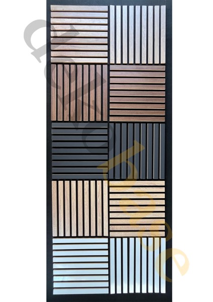 Açık Gri (10 ADET) 40X40CM Yeni Nesil Akustik Ahşap Duvar Paneli
