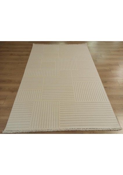 Molde 9201 Krem Koridor Halısı Kesme Yolluk Mutfak Halısı Modern Salon halısı