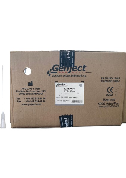 Genject - Enjektör Iğne Ucu Dental Gri Uzun 27GX50MM - 5000 Adet