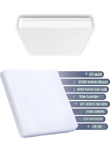 Banyo LED AVIZE-25WATT-30 cm x 30 cm , Banyo Avize,avize Modelleri, Avize Modelleri (Yeni)