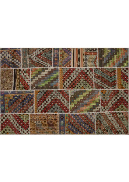 Eşsiz Güzelliğe Sahip Patchwork El Dokuma Halı 160 x 230 cm 6079