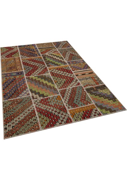Eşsiz Güzelliğe Sahip Patchwork El Dokuma Halı 160 x 230 cm 6079
