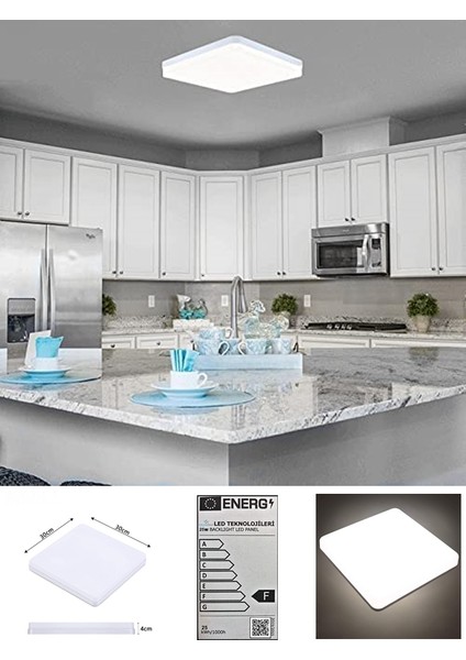 Mutfak Avize 25WATT-30 cm x 30 cm Lüks LED Aydınlatma, Avize Modelleri, Mutfak Avize Modelleri (Yeni)