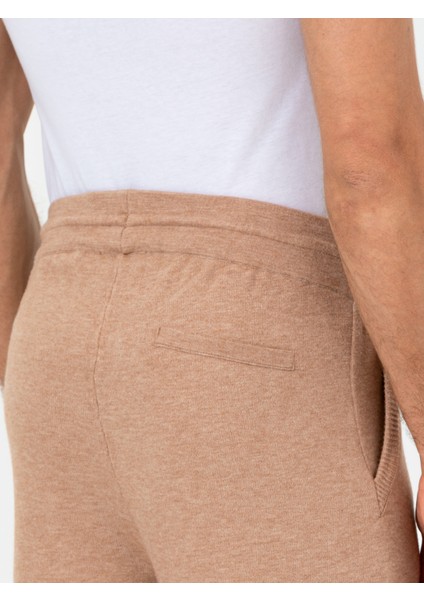 Erkek Bej Slim Fit Lastikli Paça Triko Pantolon 50260369-VR011