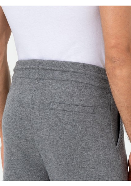 Erkek Açık Gri Slim Fit Lastikli Paça Triko Pantolon 50260369-VR001