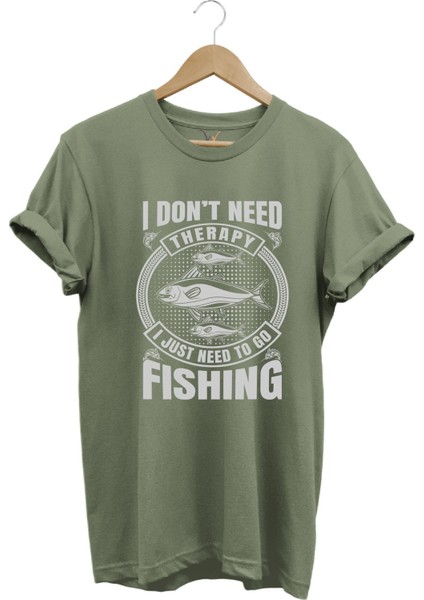 Fishing Balıkçı Balık Baskılı %100 Pamuk Regular Fit T-Shirt
