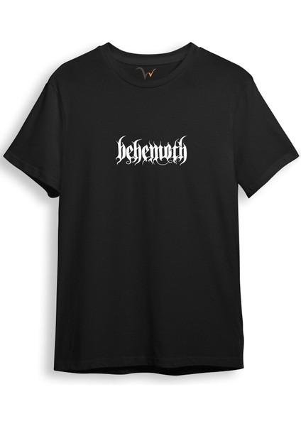 Unisex Streetwear Behemoth Ön Arka Baskılı Şık Tasarımlı %100 Pamuk Bisiklet Yaka T-Shirt fiyatları