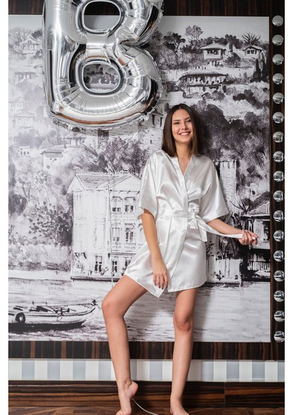 Saten Gold Bride Nakışlı Gelin Sabahlığı FM000001 fiyatları