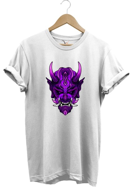 Anime Mor Kuru Kafa Baskılı %100 Pamuk Regular Fit Bisiklet Yaka T-Shirt