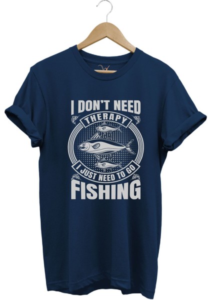 Fishing Balıkçı Balık Baskılı %100 Pamuk Regular Fit T-Shirt