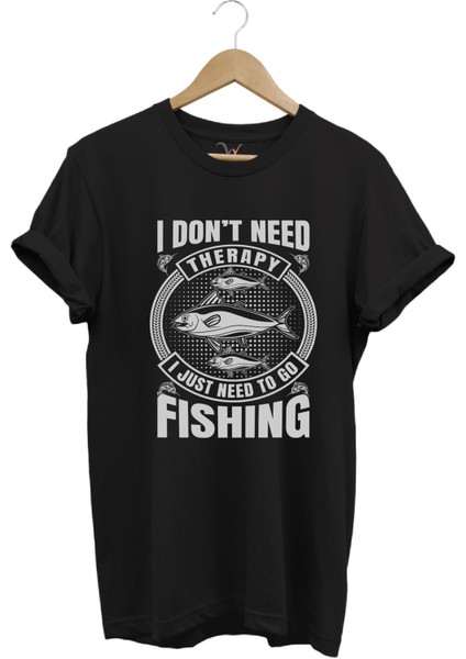 Fishing Balıkçı Balık Baskılı %100 Pamuk Regular Fit T-Shirt