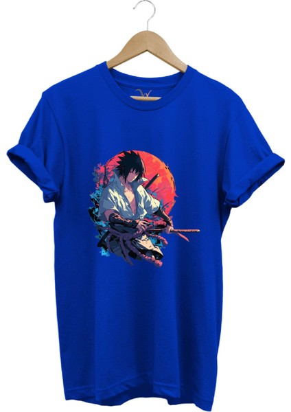 Unisex Anime Mangası Streetwear Baskılı Şık Tasarımlı %100 Pamuk Bisiklet Yaka T-Shirt