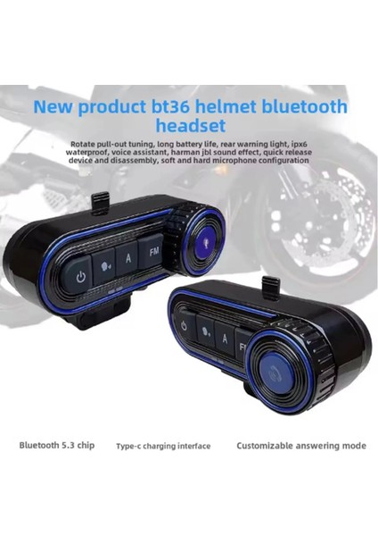 BT36 Kask Kulaklık Bluetooth Motosiklet Kulaklık Intercom 5.3
