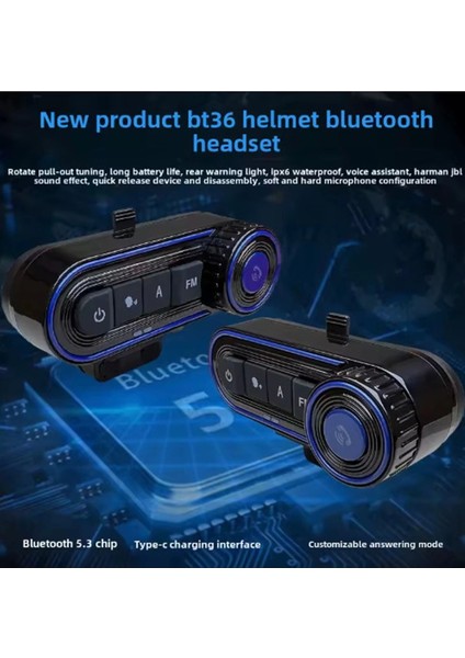 BT36 Kask Kulaklık Bluetooth Motosiklet Kulaklık Intercom 5.3
