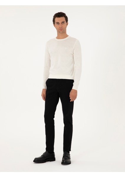 Erkek Siyah Slim Fit Kanvas Pantolon 50305017-VR046