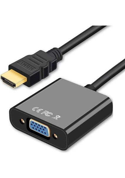 Plus PX-1240S Dijital HDMI To VGA 30CM Görüntü Çevirici Aparat Siyah