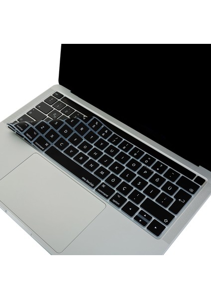 Macbook Pro Klavye Koruyucu (Türkçe Q) Touchbar'lı A1706 A1989 A2159 A1707 A1990 ile Uyumlu Siyah