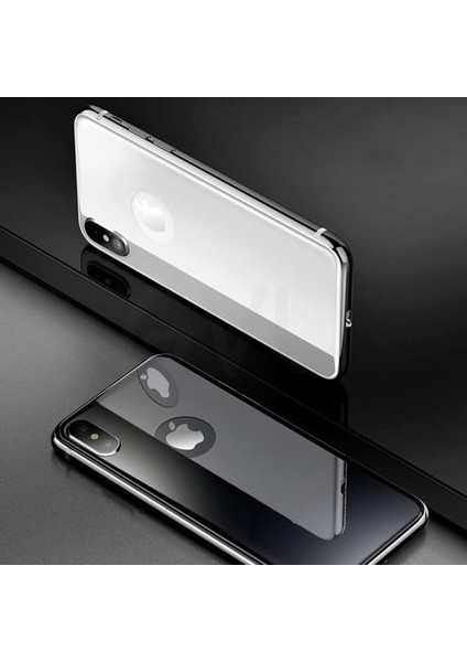 iPhone X/xs Uyumlu Tam Kaplayan Temperli Arka Koruyucu Cam (Gold)
