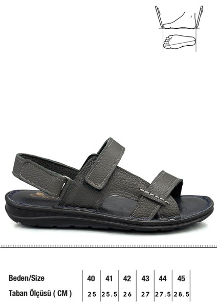 Hakiki Gerçek Deri Cırtlı Erkek Sandalet Şırıngıl Füme fiyatları