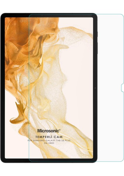 Samsung Galaxy Tab S8 Plus X800 Tempered Glass Cam Ekran Koruyucu [galaxy Tab S8 Plus X800 ile Uyumlu Ekran Koruyucu - Şeffaf]