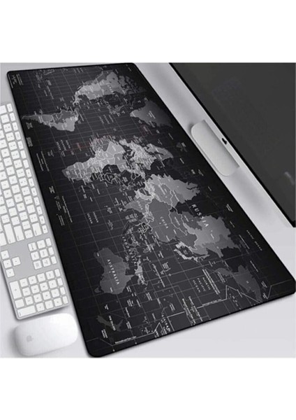 Dünya Haritalı 90X40 cm Mouse Pad, Dünya Desenli Mouse Pad