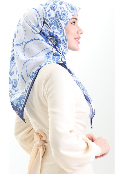 Etnik Desen Soft Eşarp 90200-01 Indigo