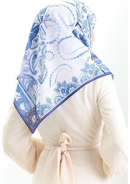Etnik Desen Soft Eşarp 90200-01 Indigo